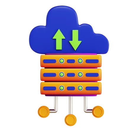 Cloud Server  3D Icon