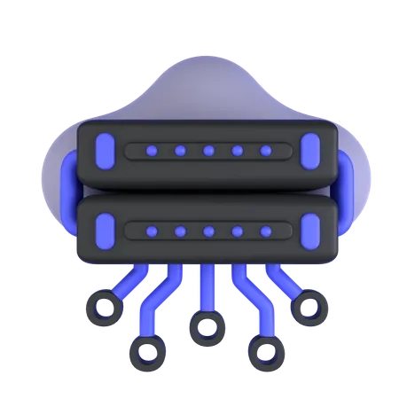 Cloud Server  3D Icon