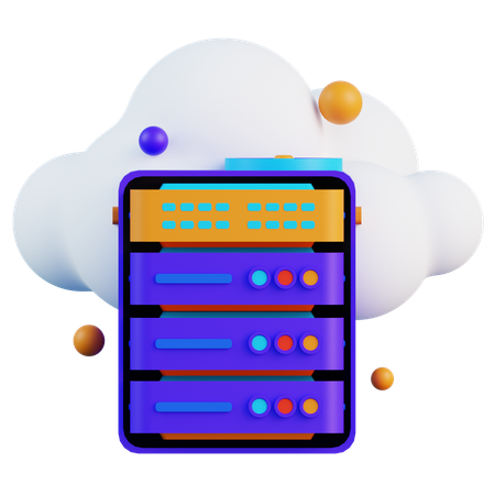 Cloud Server  3D Icon