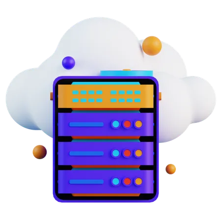 Cloud Server  3D Icon