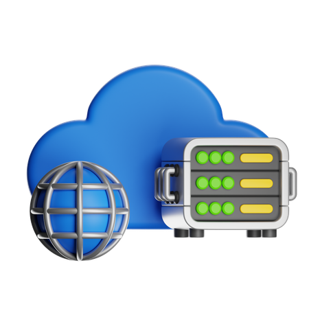 Cloud Server  3D Icon