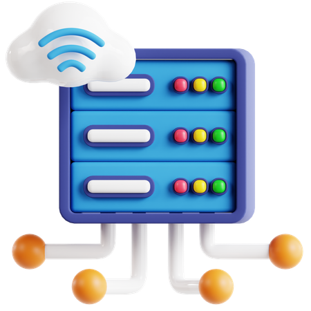 Cloud Server  3D Icon