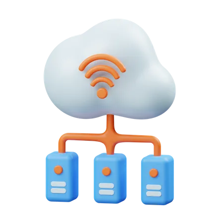 Cloud Server  3D Icon