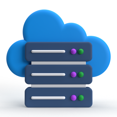 Cloud Server  3D Icon