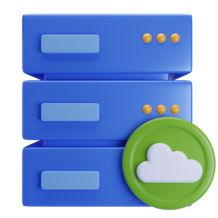 Cloud Server  3D Icon