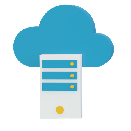 Cloud Server  3D Icon