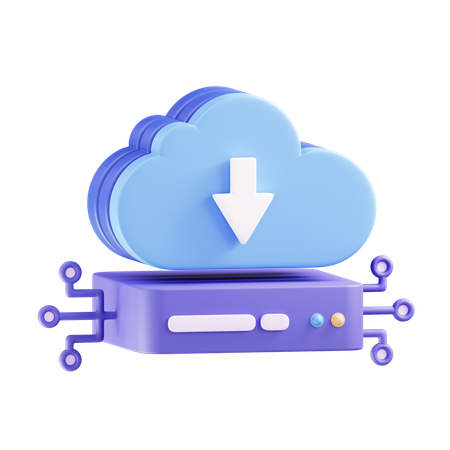 Cloud Server  3D Icon