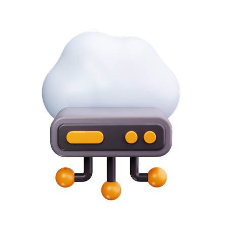 Cloud Server  3D Icon