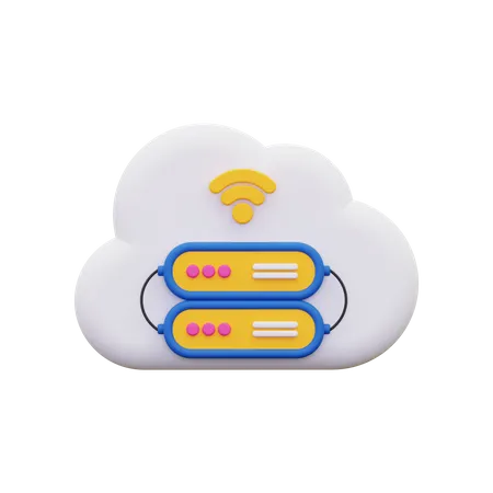 Cloud server 3D Icon