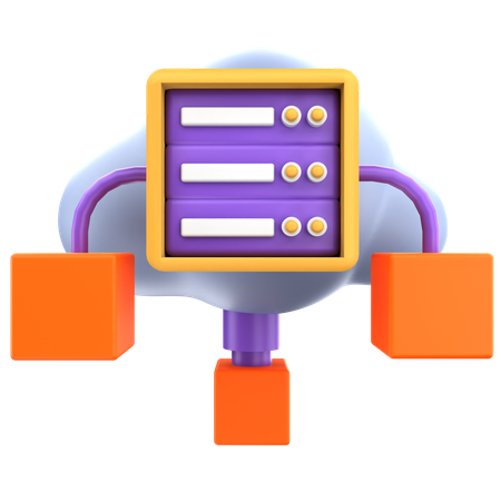 Cloud Server 3D Icon