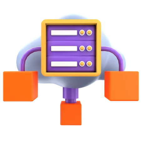 Cloud Server 3D Icon