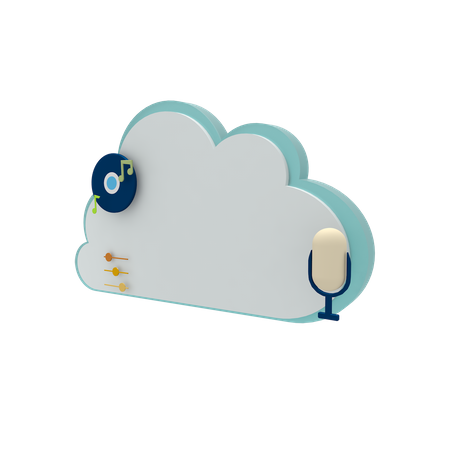 Cloud Server Audio Mood 3D Icon