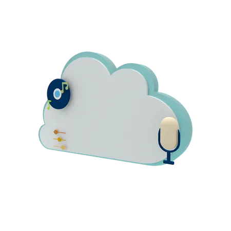 Cloud-Server-Audio-Stimmung  3D Icon