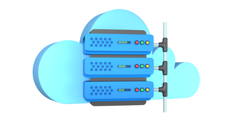 Cloud Server Connection  3D Illustration