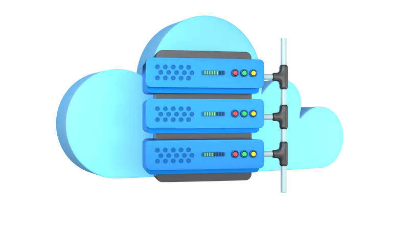 Cloud Server Connection  3D Illustration