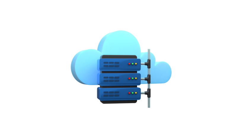 Cloud Server Connection 3D Illustration