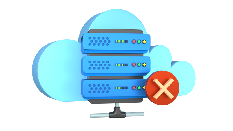 Cloud Server Disconnected  3D Illustration