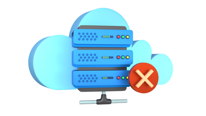 Cloud Server Disconnected 3D Illustration