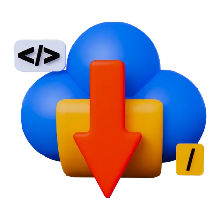 Cloud-Server-Download  3D Icon