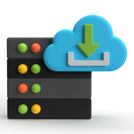 Cloud-Server-Download  3D Icon