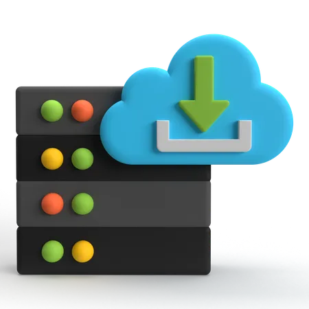 Cloud-Server-Download  3D Icon