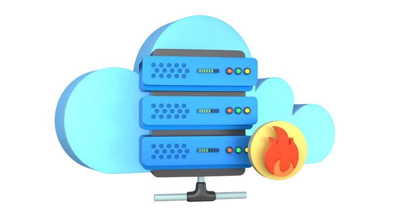 Cloud Server Firewall  3D Illustration