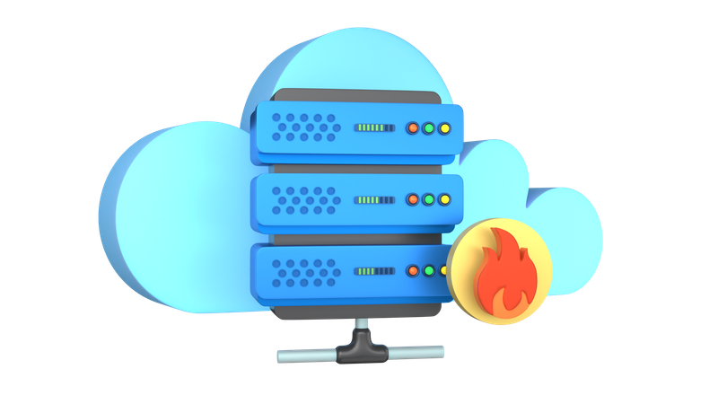 Cloud-Server-Firewall  3D Illustration