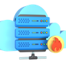 cloud server firewall 3d logo