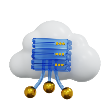 Cloud Server Icon Representing Data Storage and Economy  3D Icon