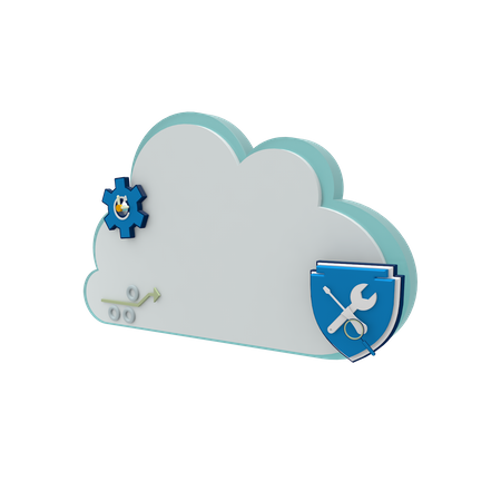 Cloud Server Maintenance Mode 3D Icon