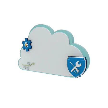Cloud Server Maintenance Mode  3D Icon
