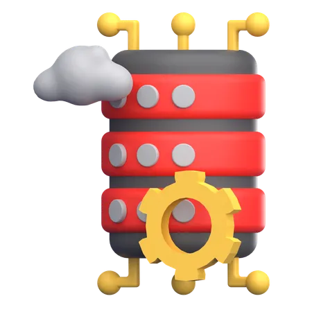 Cloud Server Management  3D Icon