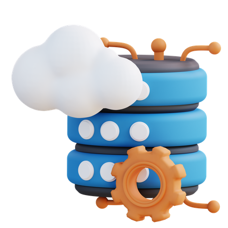 Cloud Server Management  3D Icon