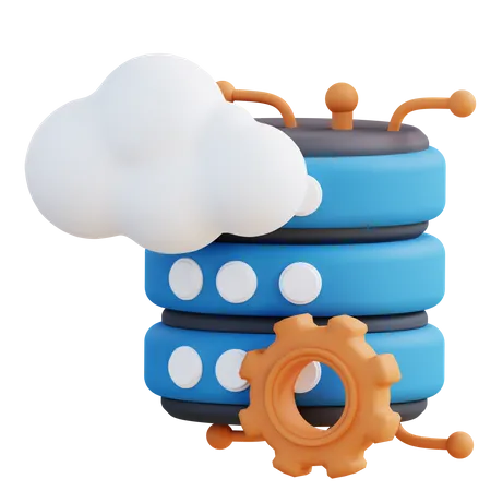 Cloud Server Management  3D Icon