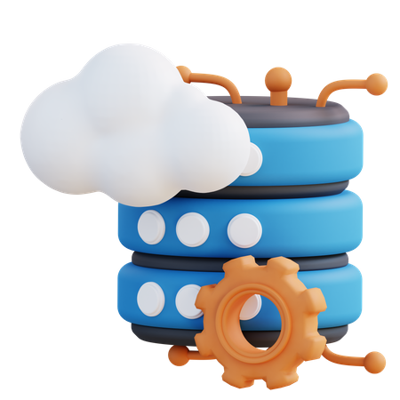 Cloud Server Management  3D Icon