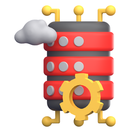 Cloud Server Management  3D Icon