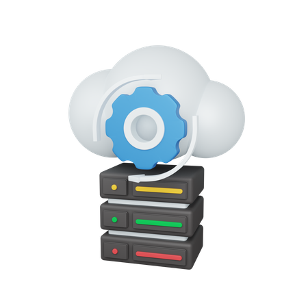 Cloud Server Management  3D Illustration