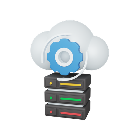 Cloud Server Management 3D Illustration