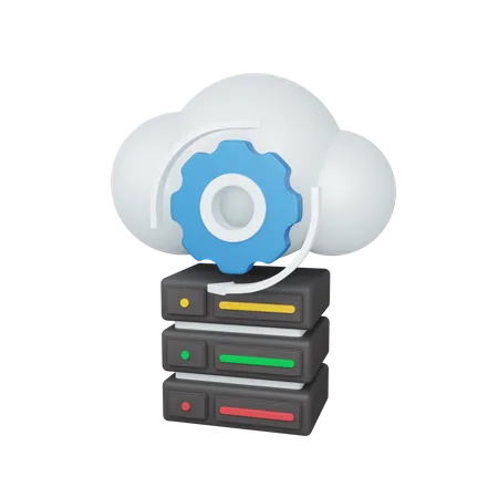 3 D Rendering Cloud Computing Concept With Cloud Arrow And Colorful Server Useful For Server IT 3D Illustration