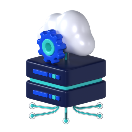 Cloud Server Management  3D Icon