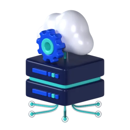 3 D Cloud Server Management Icon 3D Icon