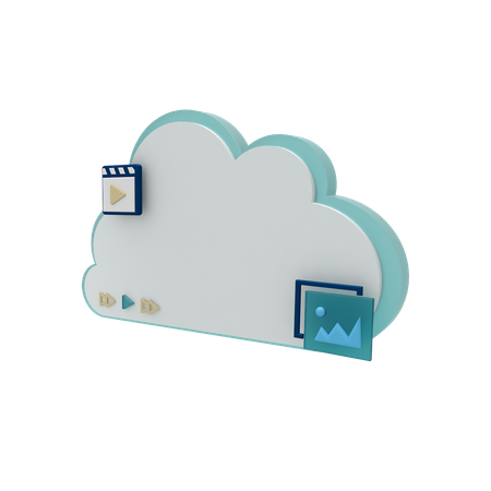 Cloud Server Media Mode  3D Icon