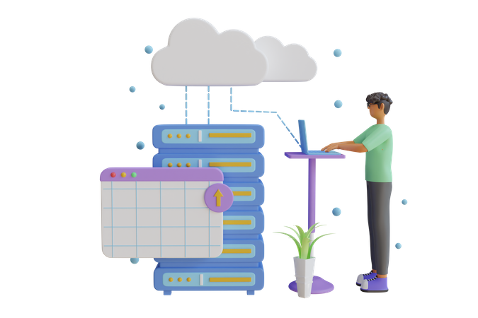 Cloud-Server-Optimierung  3D Illustration