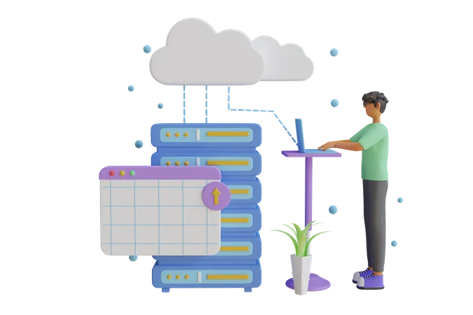 Cloud-Server-Optimierung  3D Illustration