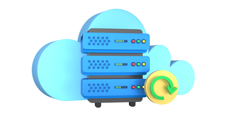 Cloud Server Refresh  3D Illustration