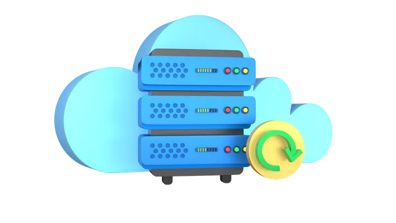 Cloud Server Refresh  3D Illustration