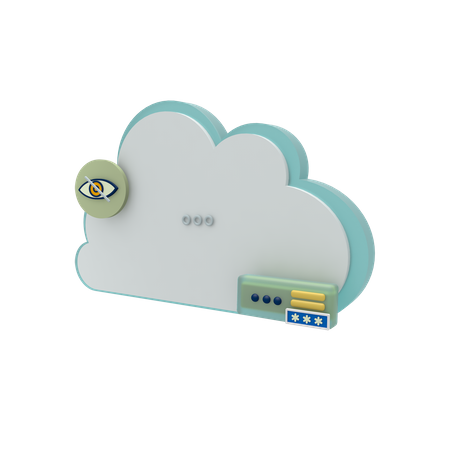 Cloud Server Security Mode  3D Icon