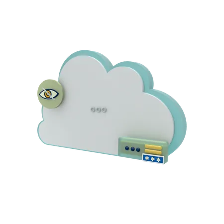 Cloud Server Security Mode  3D Icon