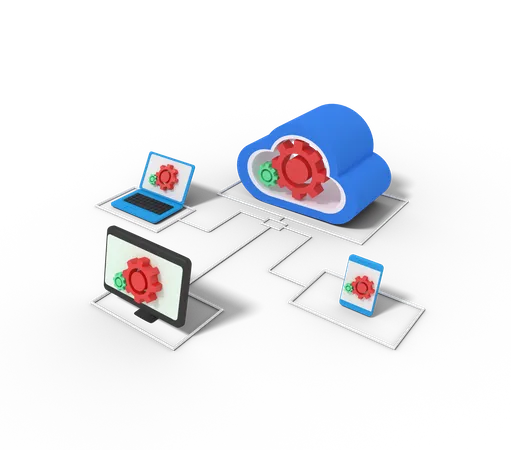 Cloud Server Setting  3D Icon