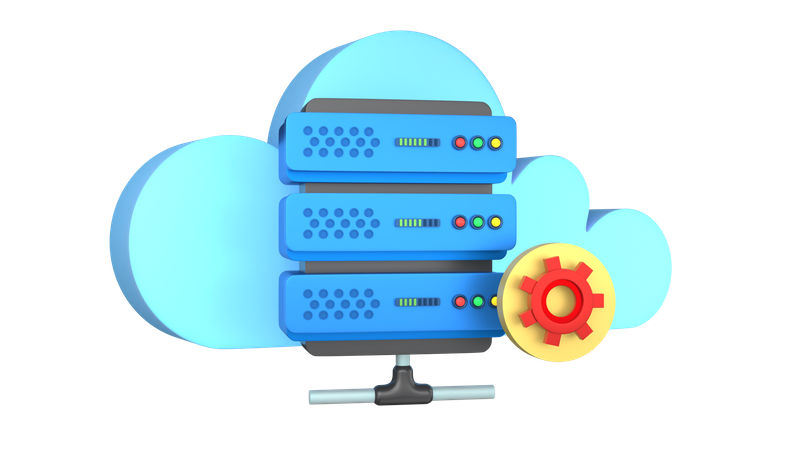 Cloud Server Setting  3D Illustration